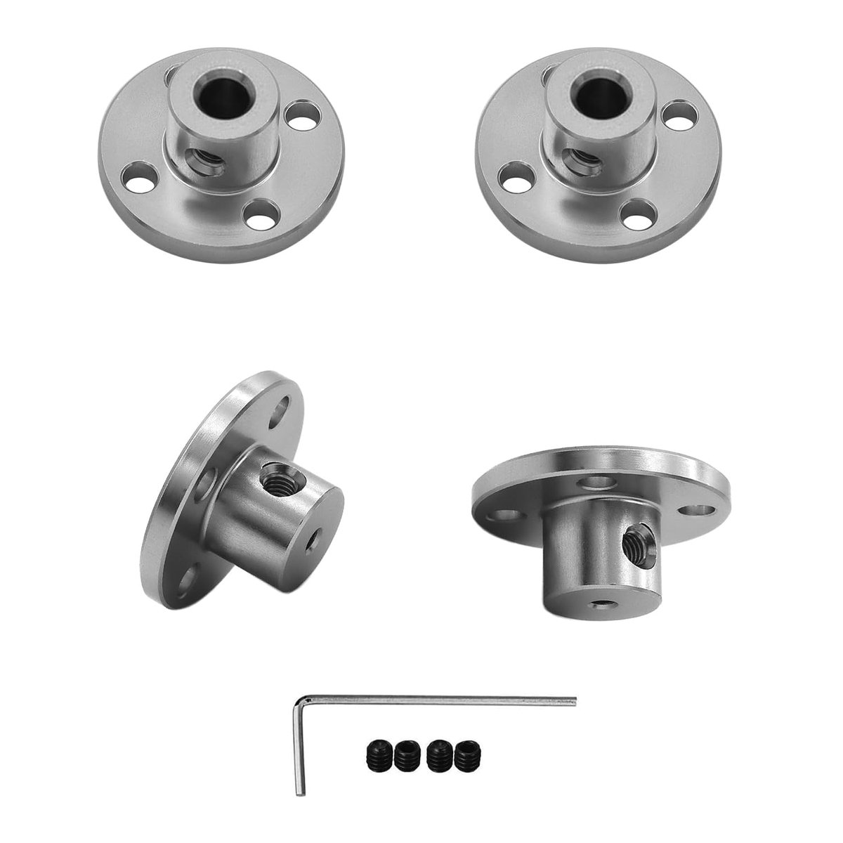 4 stuks 5 mm flenskoppelingsverbinders van aluminiumlegering, starre geleidingsmodelkoppelingsaccessoires, asbevestigingen voor DIY RC-modelmotoren
