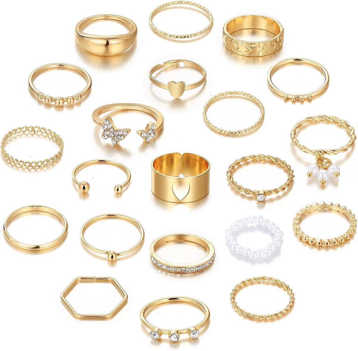 Ringen voor vrouwen, vingerringen met stapelgewricht, set enkelringen met duimgewricht voor vrouwen, meisjes, tieners