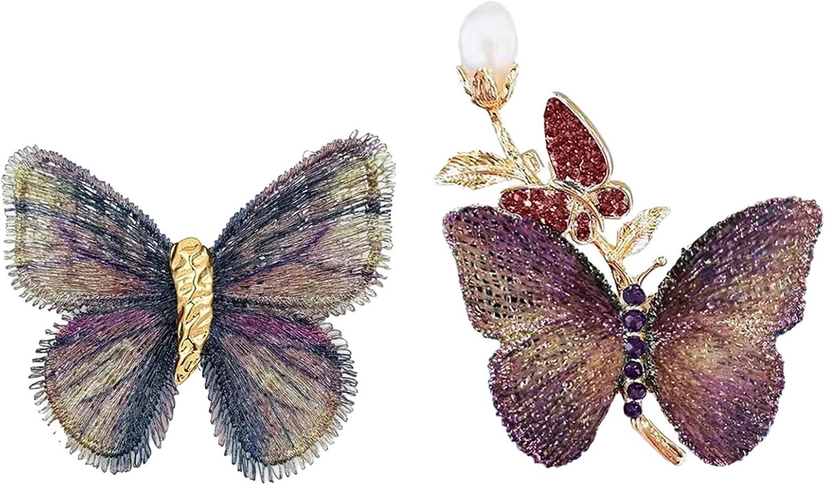 Broche pin voor vrouwen, 2 stuks elegante bloem broches strass kristal broche pinnen bruiloften accessoire sieraden geschenken voor dames