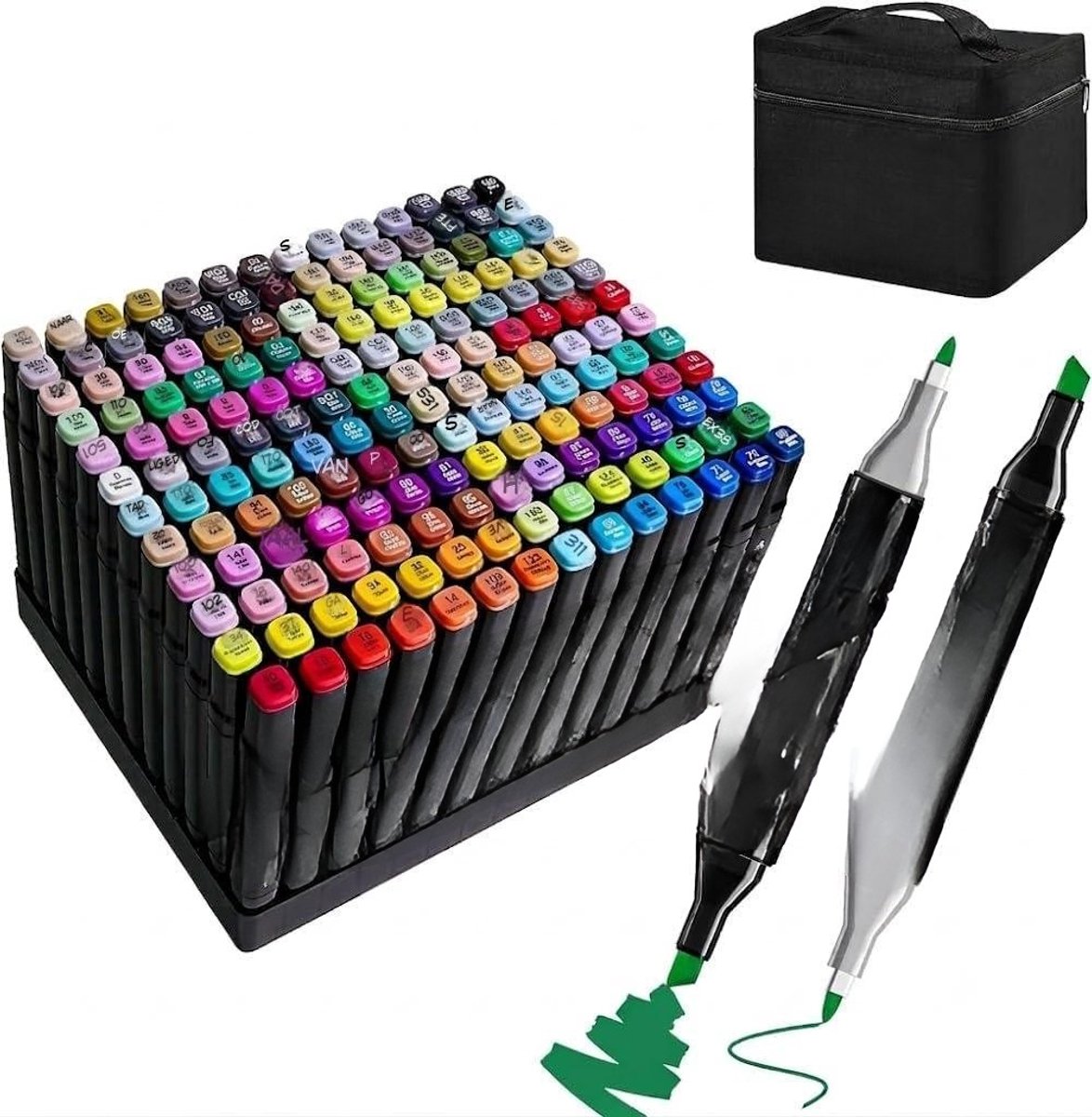 Kavora Twinmarkers - 168 Stukken - Alcoholpennen - Alcoholmarkers Set - Multikleur - 31cm x 30cm x 18cm