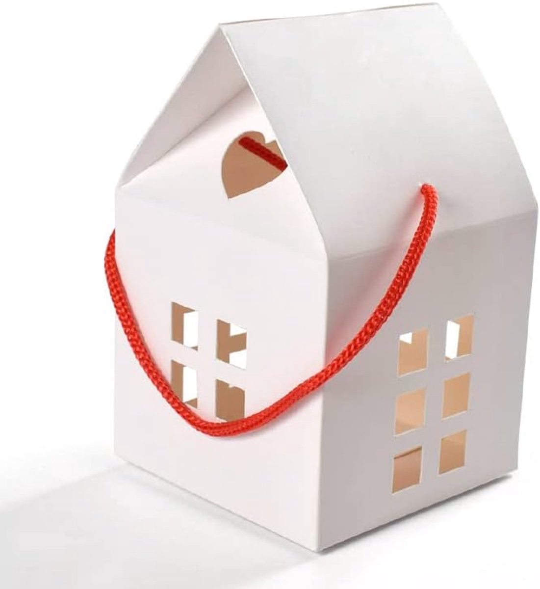 20 stuks lantaarnboxen met touwgreep voor gastgeschenken, geschenkdoos (wit)