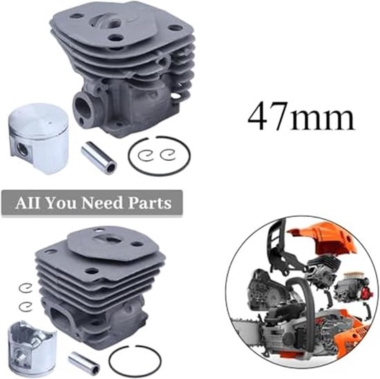 47mm cilinderkopzuiger, for Husqvarna, 359 357 XP 357XP kettingzaagmotor Motoronderdelen 537 15 73-02 zuigerveer voor tuinmachines — afbeelding 4