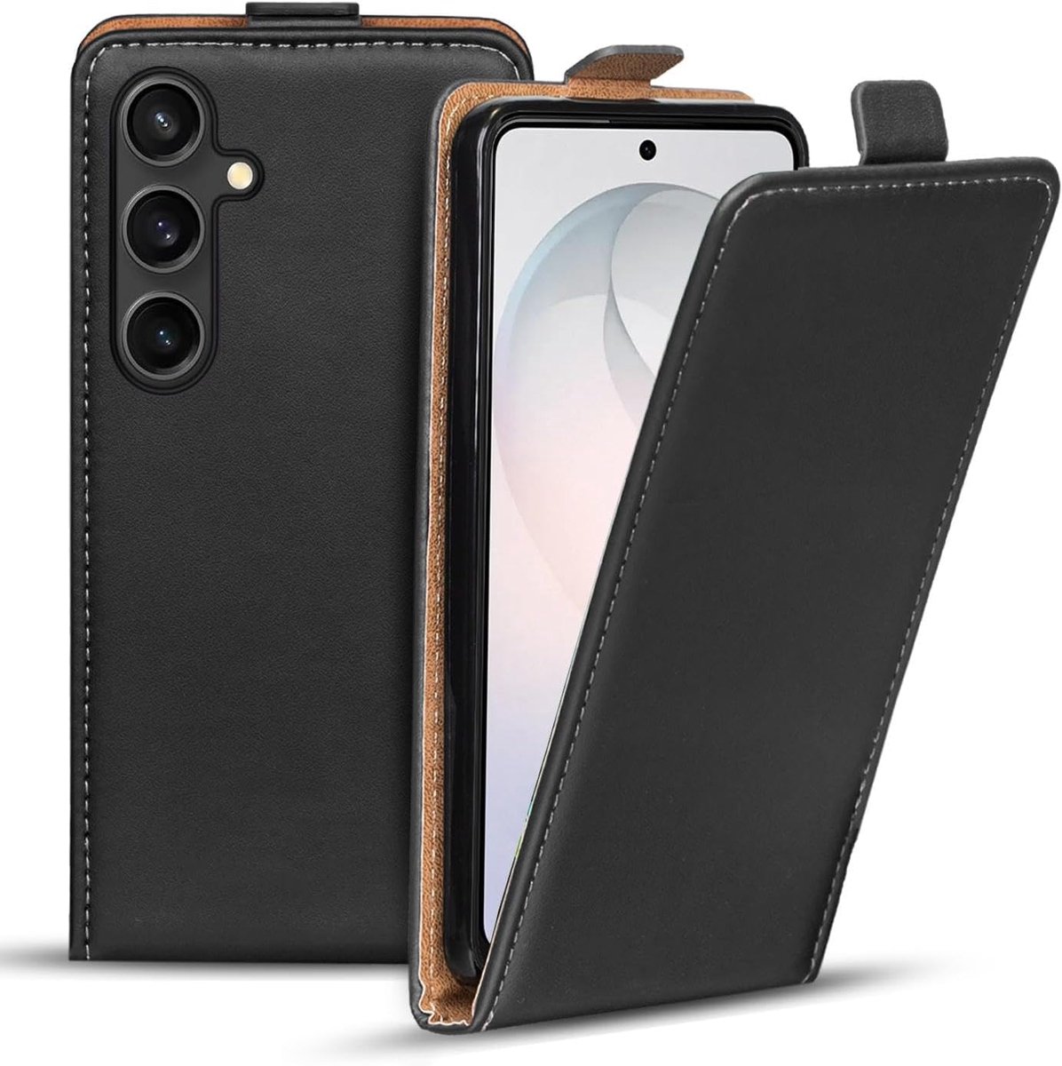 Flip Cover voor Samsung Galaxy S26 Plus Case, Flipstyle beschermhoes voor Samsung S26+ hoes tas verticaal inklapbaar telefoonhoes, zwart