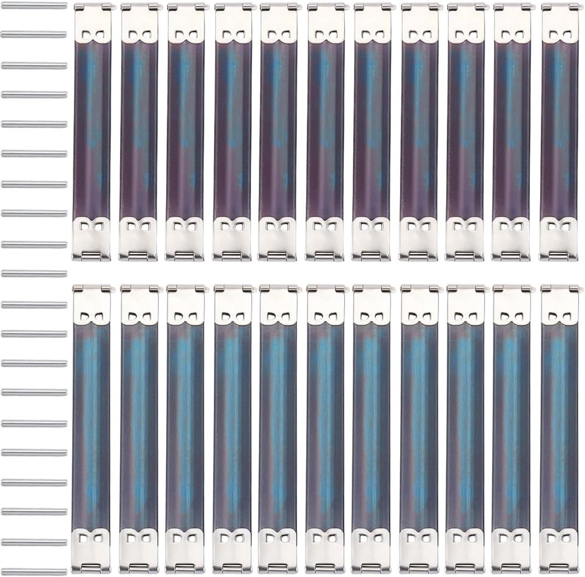 20 stuks scharnierframe van metaal (2 maten), retrostijl, veersluiting, kussluiting, ijzer, zilverkleurig, ideaal voor naaien, knutselen, portemonnees maken