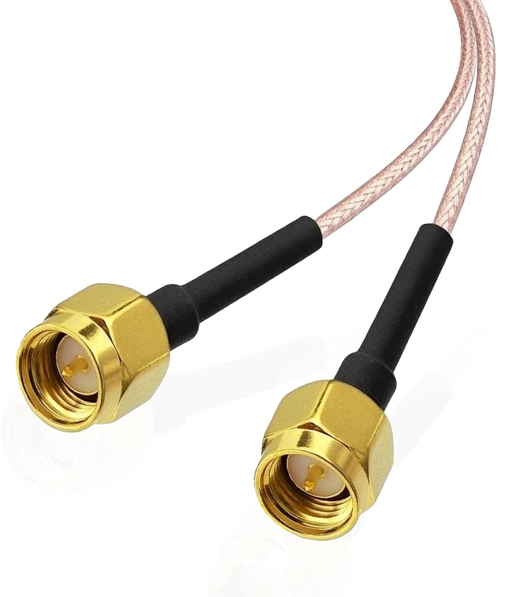 SMA Kabel 1 m - WLAN-antenne verlengkabel, 50 Ohm dubbele afscherming antennekabel, SMA stekker naar stekker voor 4G LTE Wifi Router Gateway mobiele telefoon SDR USB dongle ontvanger