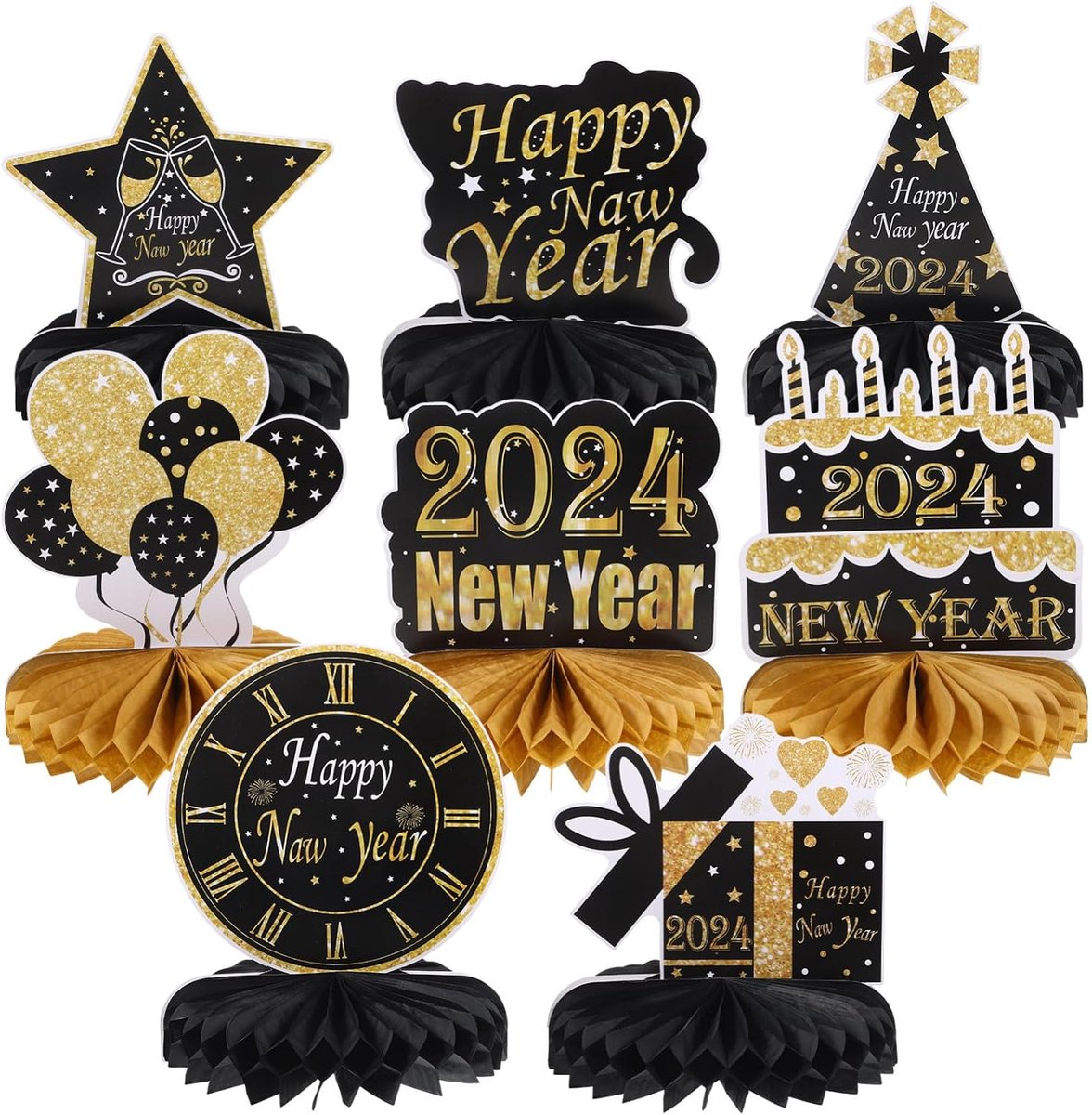 8 Stuks Delige Papieren Honingraatbal voor Nieuwjaarsfeest Creatieve Tafeldecoratie voor Familiebijeenkomsten Feestelijk Ontworpen voor Vieringen