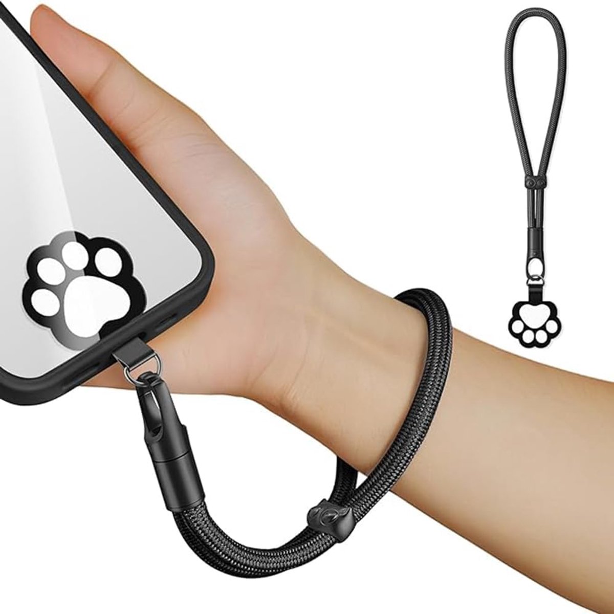 telefoonketting, universeel, verstelbare telefoonhanger, sleutelhanger, polsband, mobiele telefoonband, anti-verlies, met ultradunne patch