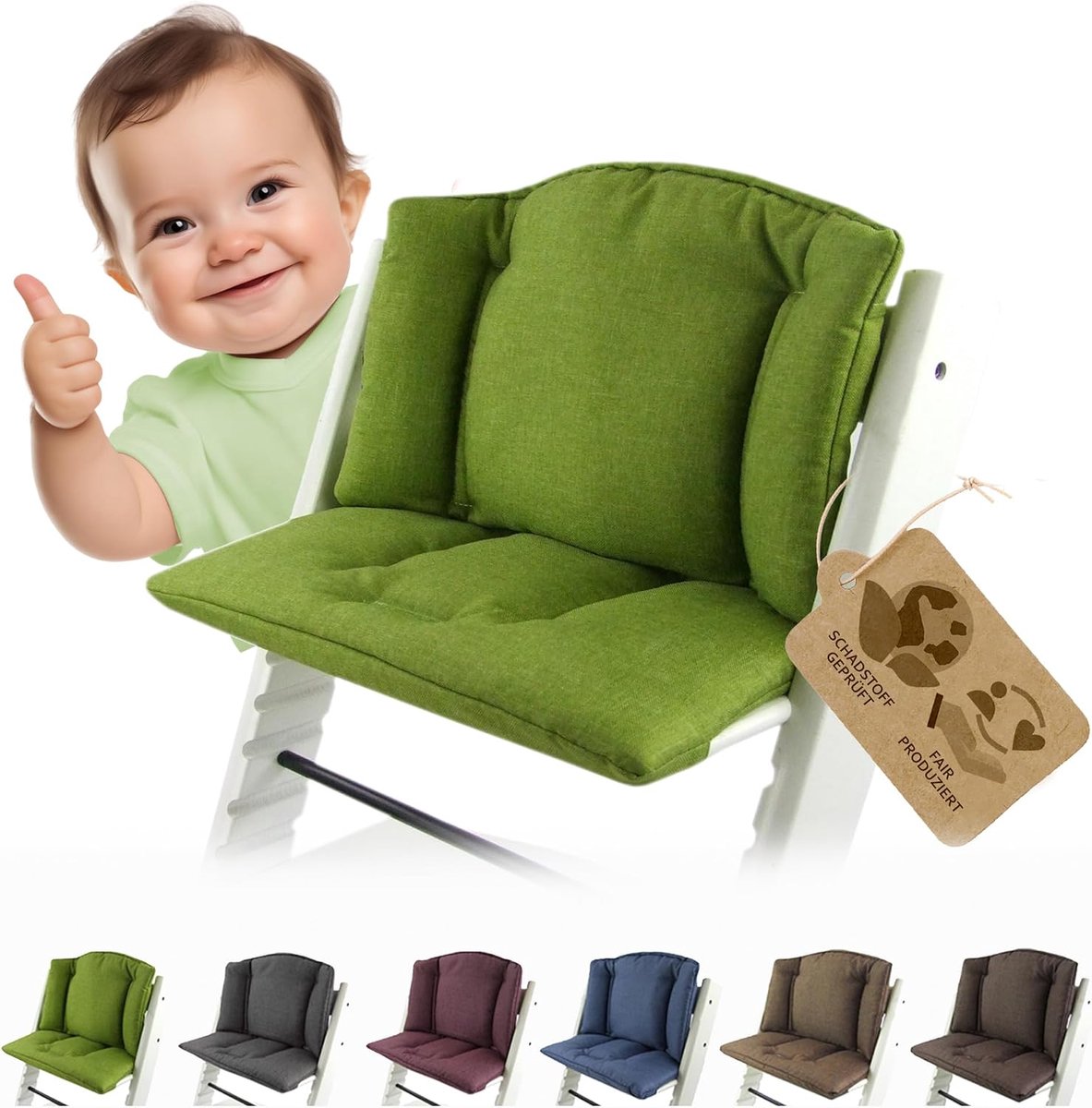 hoes zitkussen compatibel met Stokke Tripp Trapp (lichtgroen
