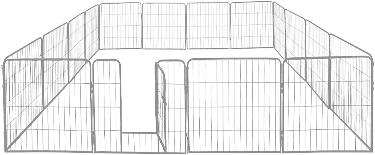 Petigi Puppy uitloop XL 16-delig | element 80x80 cm | gepoedercoat staal | hondenren | cavia's | katten | onderhoudsvriendelijk
