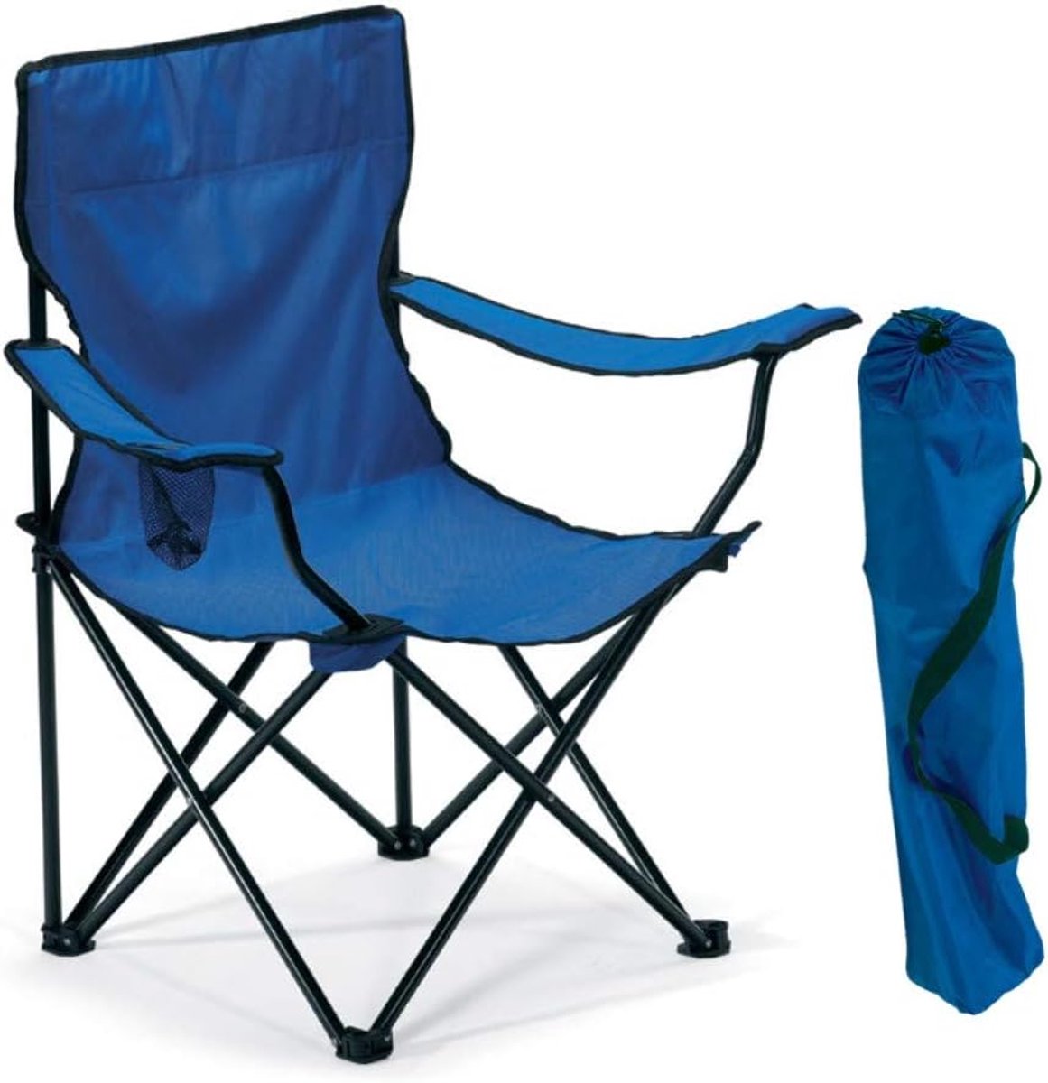 Campingstoel, gemaakt van robuust 600D polyester, verkrijgbaar in blauw en zwart (blauw)