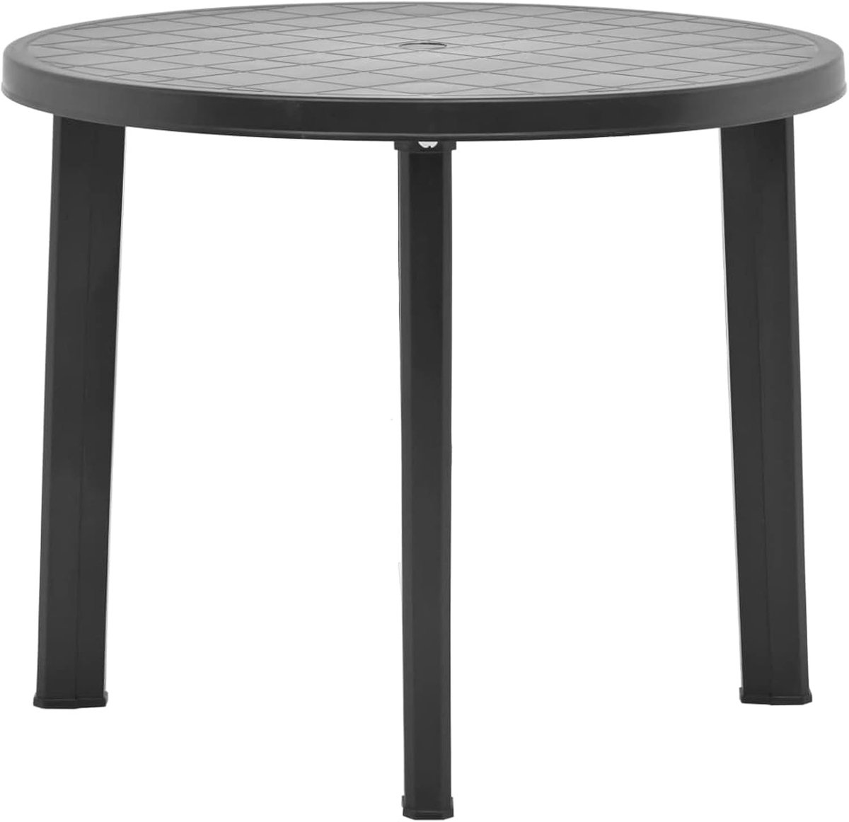 Tuintafel, weerbestendig, terrastafel, balkontafel, eettafel, bistrotafel, tafel, kunststof tafel, rond, antraciet, 89 cm, kunststof, afmetingen: 89 x 72 cm (diameter x h)