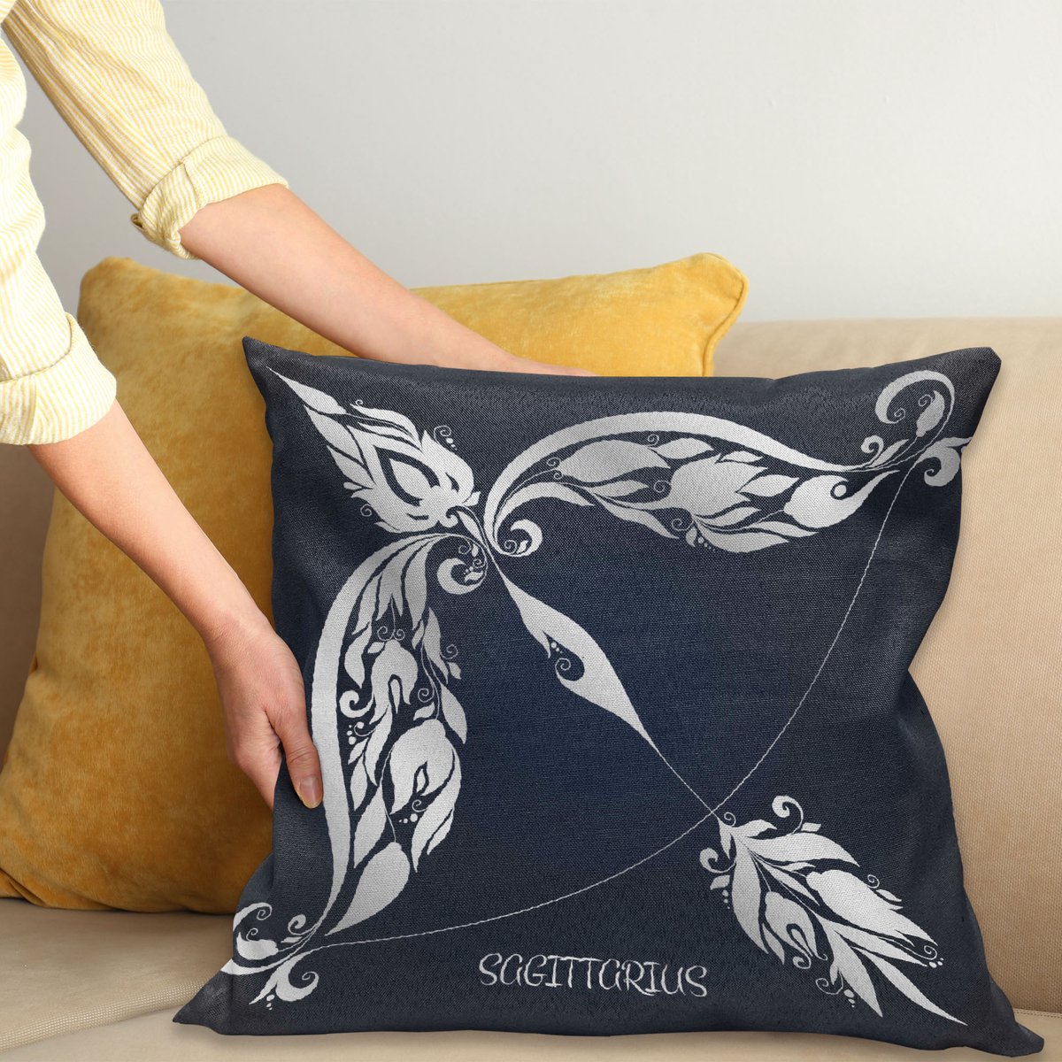 ABAKUHAUS Planeten- Kussenhoes, Planetary Impacts Natuur, Kussenhoezen met Dubbelzijdige Print Kleurecht Wasbaar en Ritssluiting, 60 x 60 cm, Grijs en Blauw
