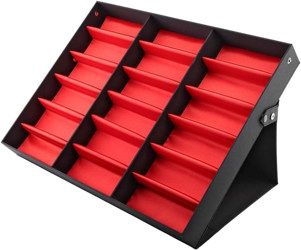 Brillenkoker voor het opbergen van brillen, met stofbescherming voor 18 multifunctionele opbergdoos voor brillen, 47 x 37 x 6 cm