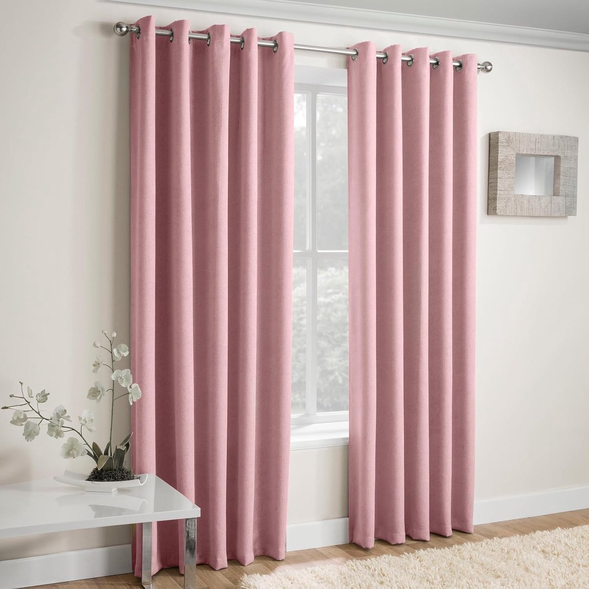 Living Vogue Blush Roze 90 x 54 inch (229 x 137 cm) Oogjes Thermische Geluidsonderdrukkende Dim Out Gordijnen voor Slaapkamer en Woonkamer