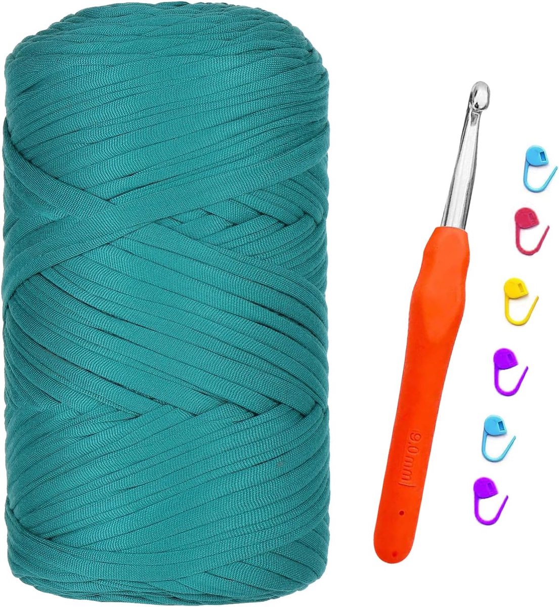garen, 400 G/120 m, textielgaren met 9,0 mm haaknaald, dikke opening voor tassen, haken, manden, tapijten, kunsthandwerk (gatgroen)