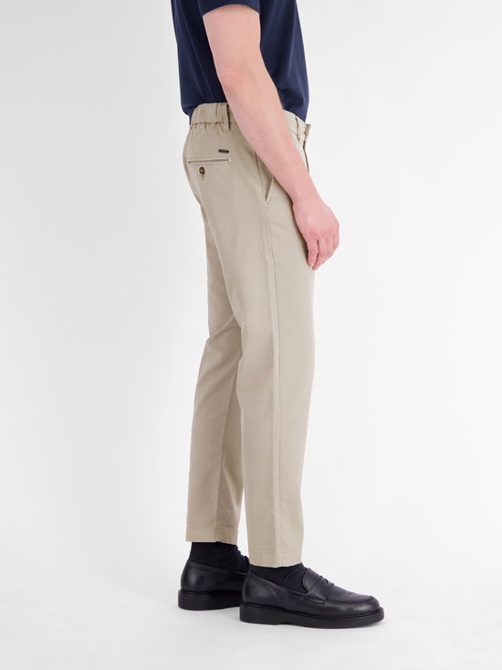 LERROS Casual chino van vormvaste stof met tailleband met trekkoord , Maat: W34_L32 , Kleur: SMOKE GREY , 65% katoen, 32% lyocell, 3% elastaan