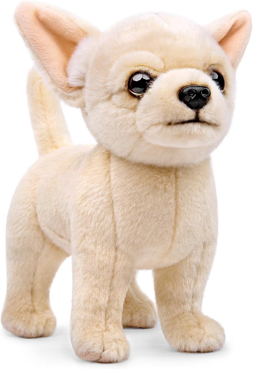 Lilizzhoumax Chihuahua Hondendier, pluche dier, 26 cm, gesimuleerd dier, hond, pluche dier, Kawaii hond, knuffeldier, realistische hond, pluche speelgoed voor wilde dieren, cadeau voor vrienden en