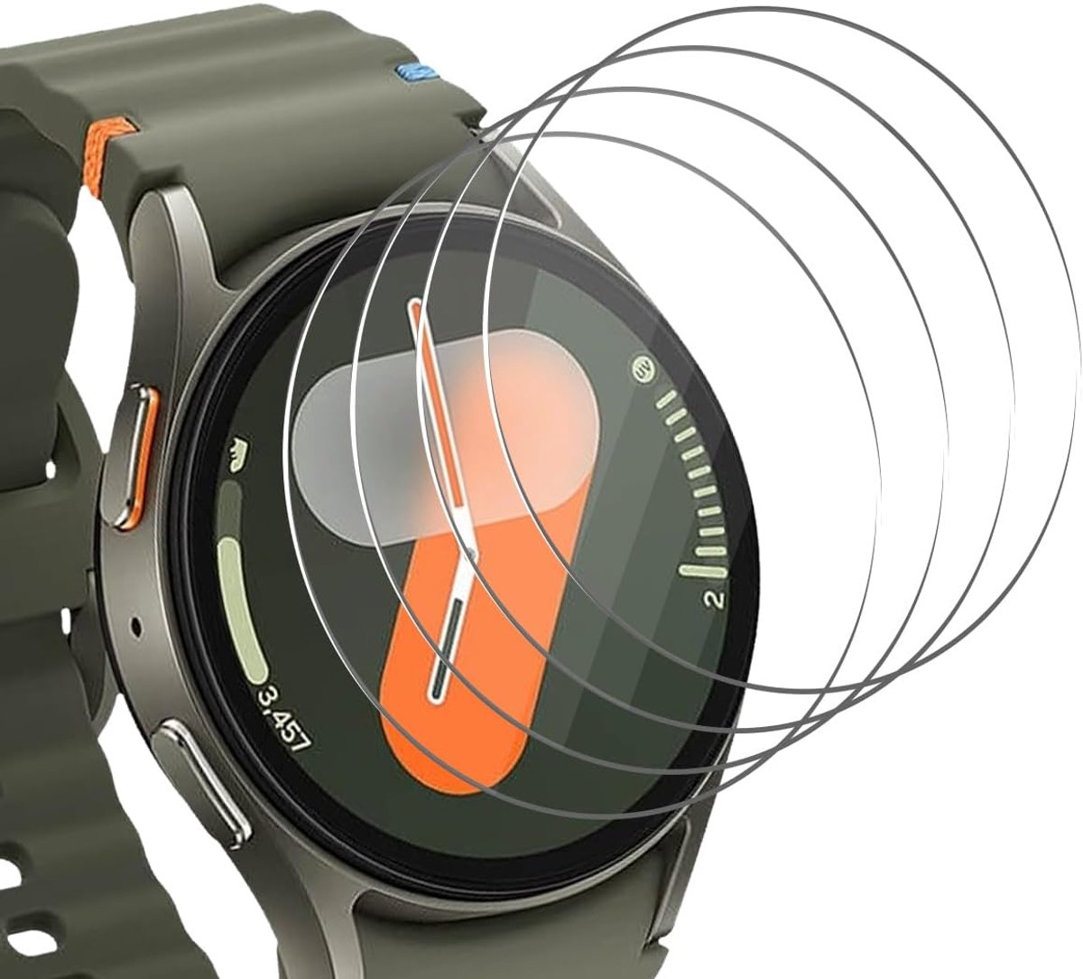 Beschermfolie voor Samsung Galaxy Watch 7/6/5/4 44mm pantserglas 4 stuks, 9H krasbestendig. Pantserfolie voor Samsung Galaxy Watch 7/6/5/4 44mm