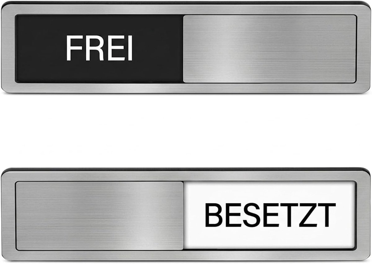 bezet bord voor deur, vrij/bezette acrylweergave met sterke neodymium magneet voor toilet, kantoor en sanitaire ruimtes, zilver-metallic oppervlak