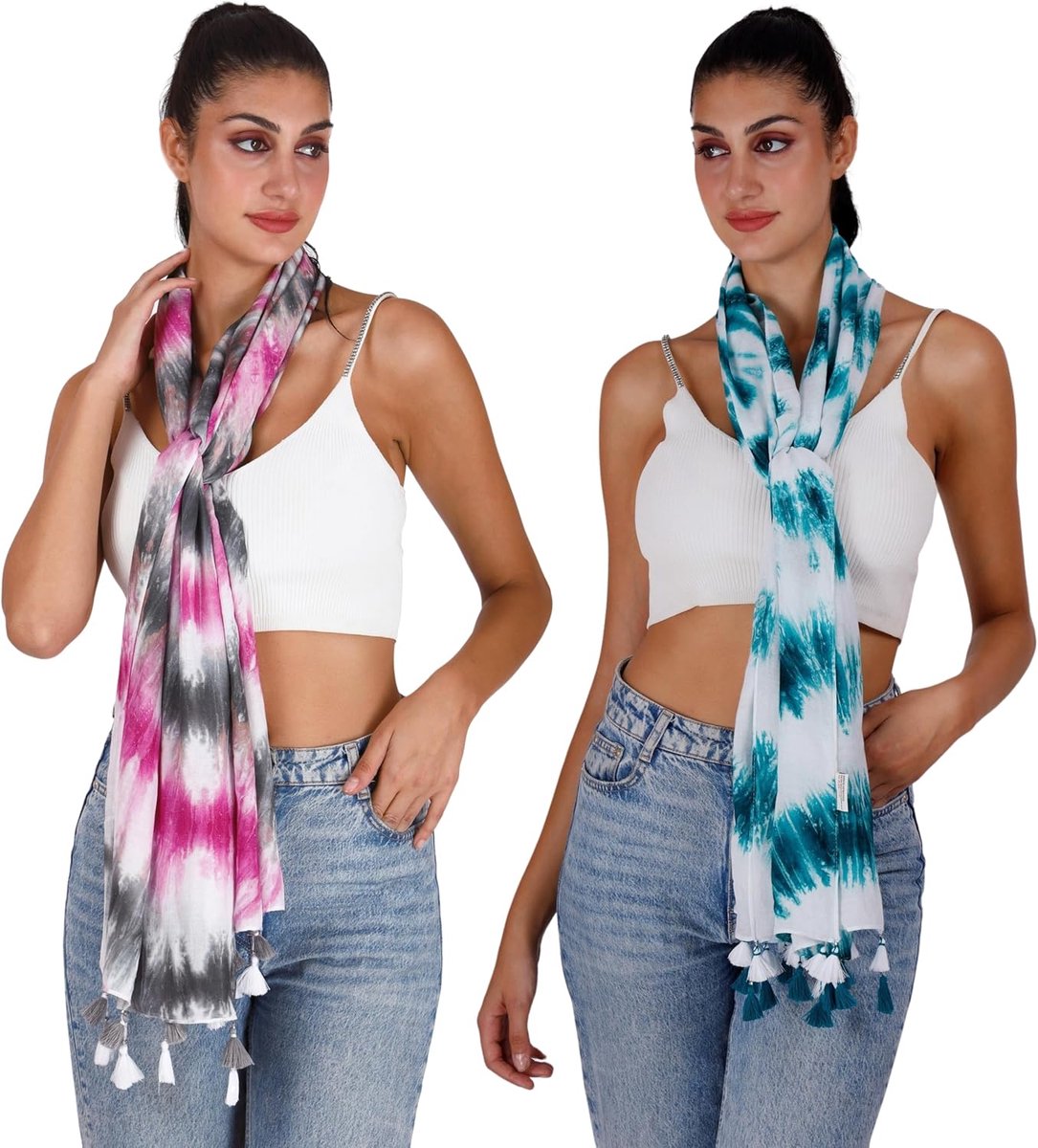 Sjaals stola's combo set-size 65x185cms-zachte comfortabele gezellige viscose katoenen sjaals stola's zomer en winter - geschikte maat hijab-gemakkelijk te drogen natuurlijke