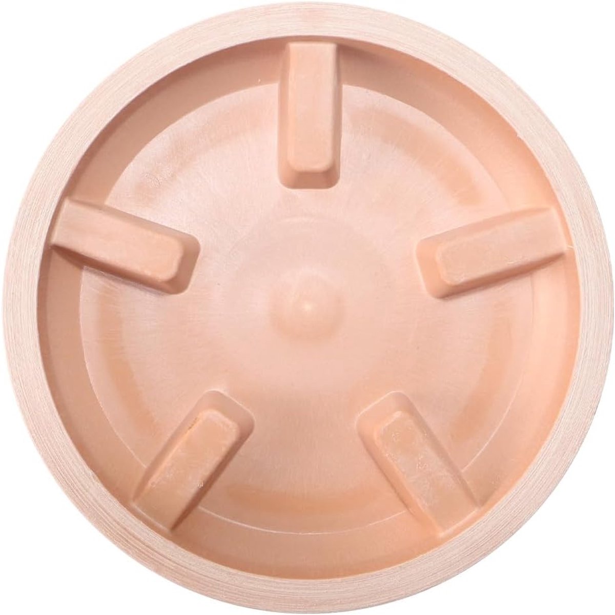 Inch (12,7 cm) plantenschotel van hars met steenlook, rood, ronde lekbak voor binnen en buiten.