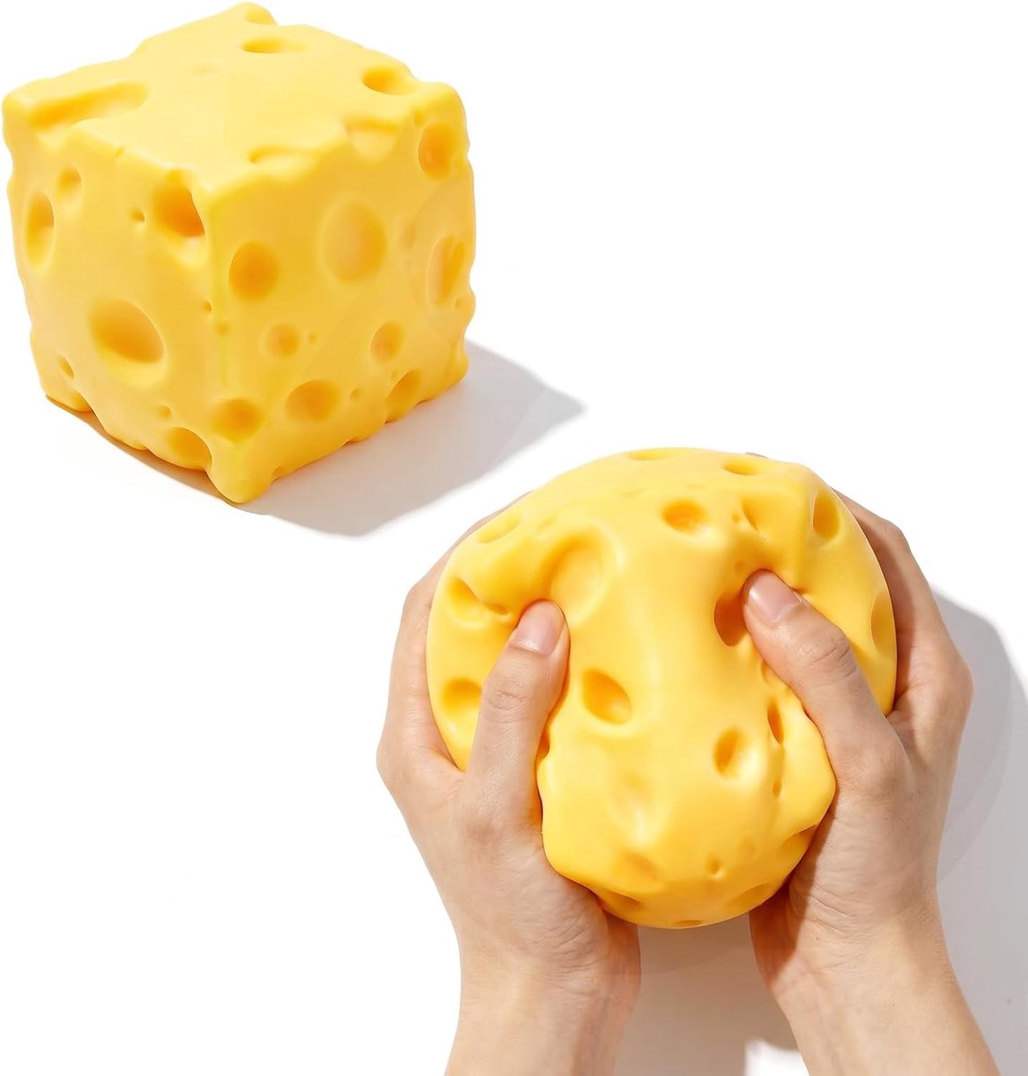 Squishy XXL, reuzenkaas knijpspeelgoed, fruit squishy groot, reuzenfruit squishies voor volwassenen, stressvermindering, ontspanning