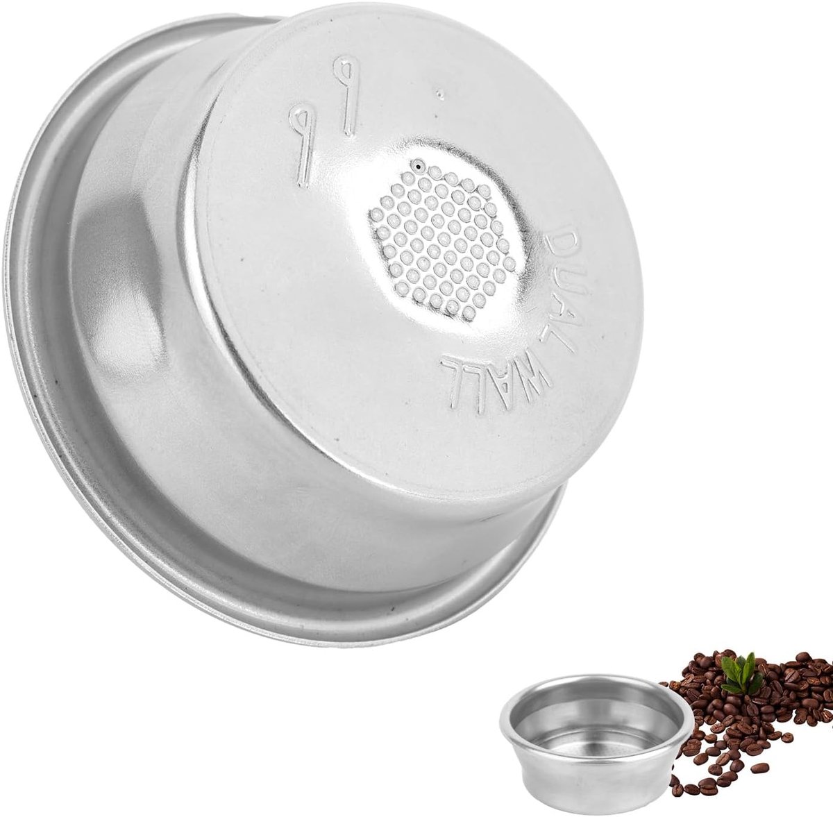 54mm Koffiefiltermandje, Dubbelwandig Drukkoffiefiltermandje voor twee kopjes Compatibel met Breville 8 Series Modellen/Barista Touch/Pro/Infuser/Duo Temp Pro