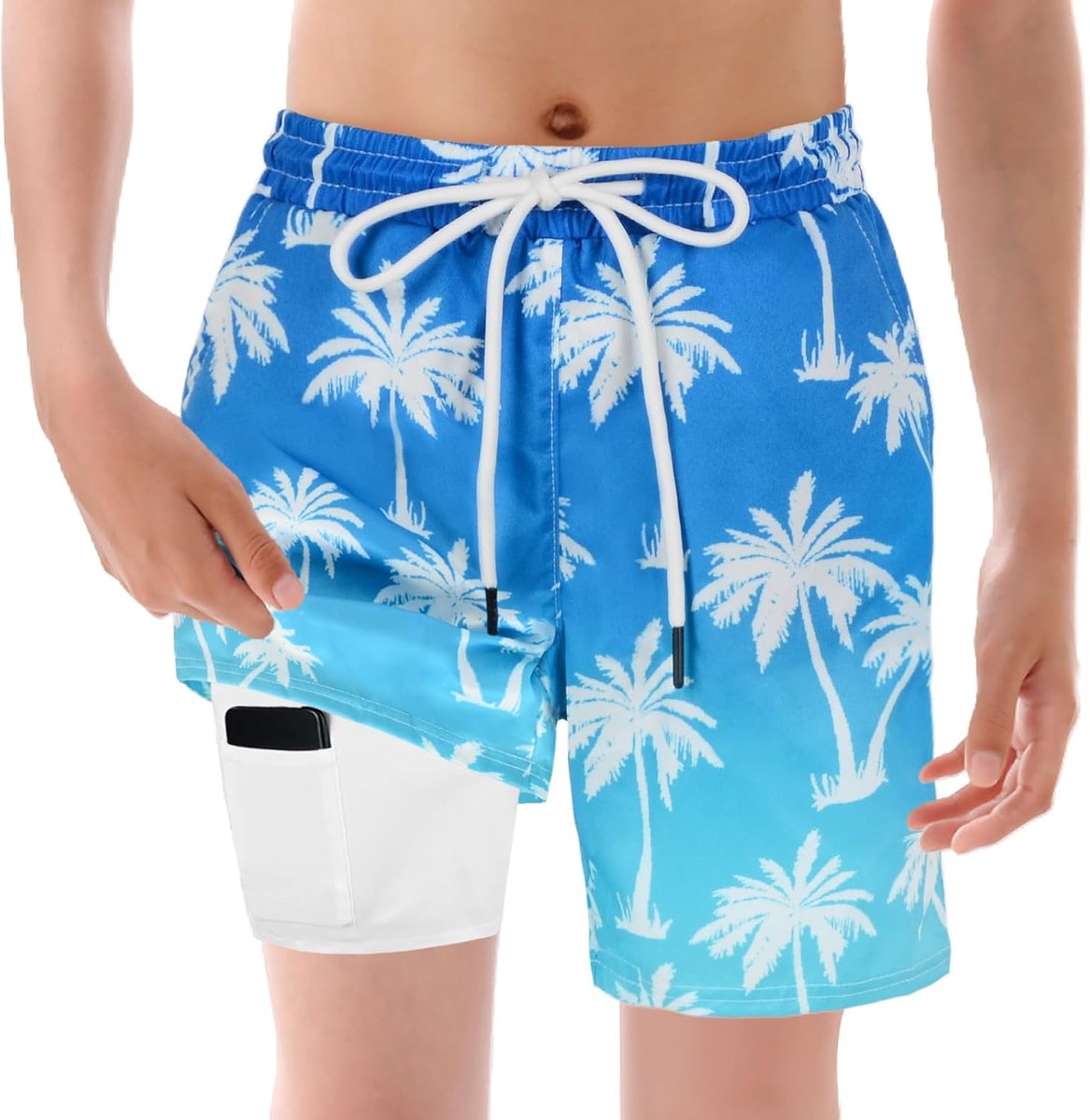 Jongenszwembroeken met compressievoering, zwemshorts voor kinderen met UV-bescherming 50+, sneldrogende zwemkleding, stijlvolle shorts geschikt voor hardlopen & fietsen