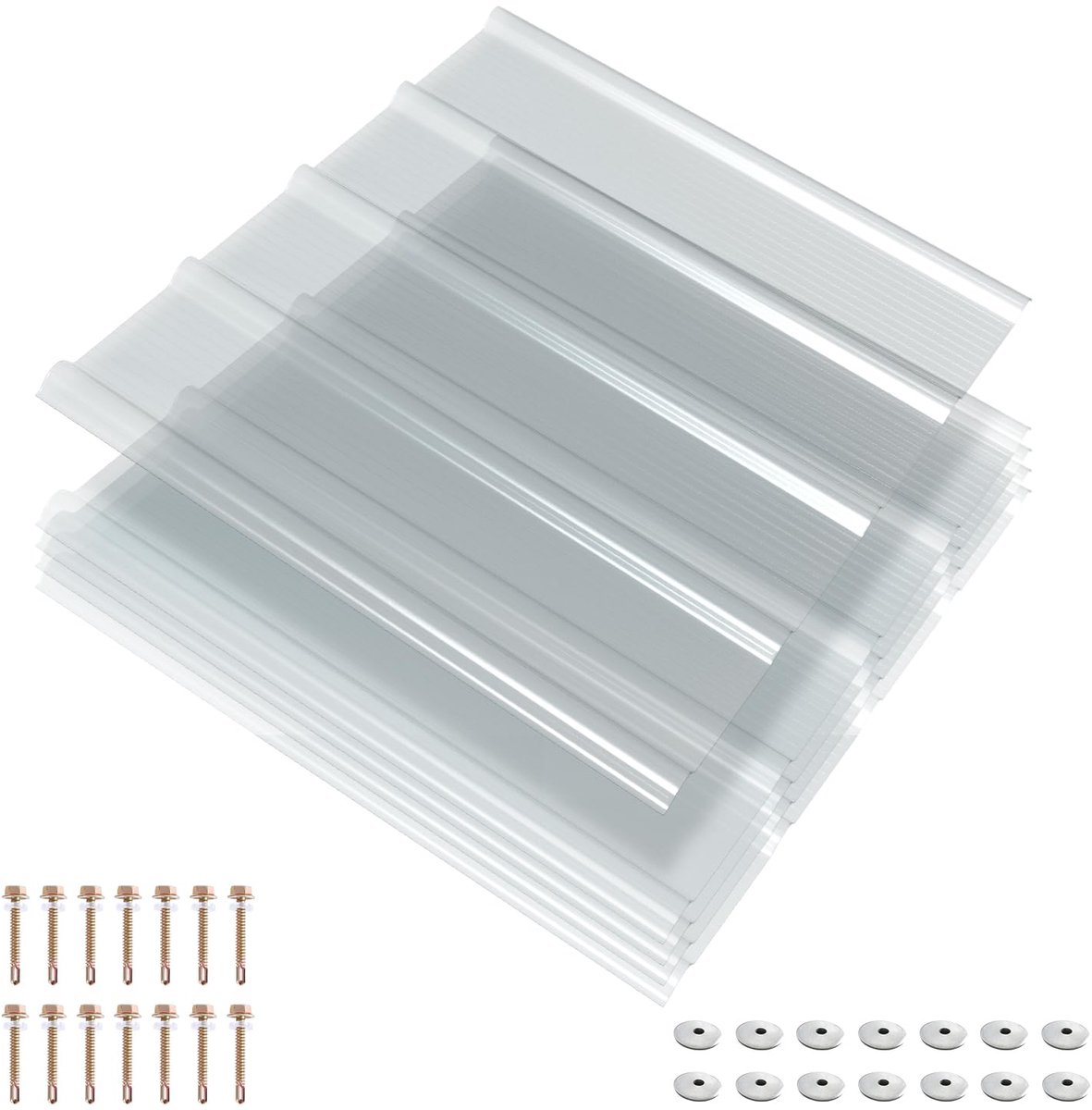 Golfplaten transparant, FRP-trapeziumplaat, 1 mm, 0,9 × 0,8 m, set