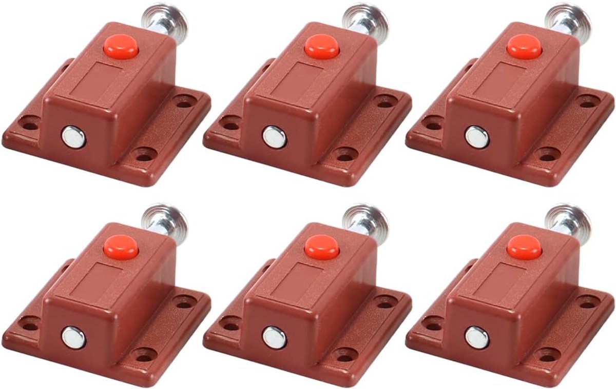 6 stuks automatische grendels met drukknop van kunststof – voor snel vergrendelen/sluiten van ramen en deuren