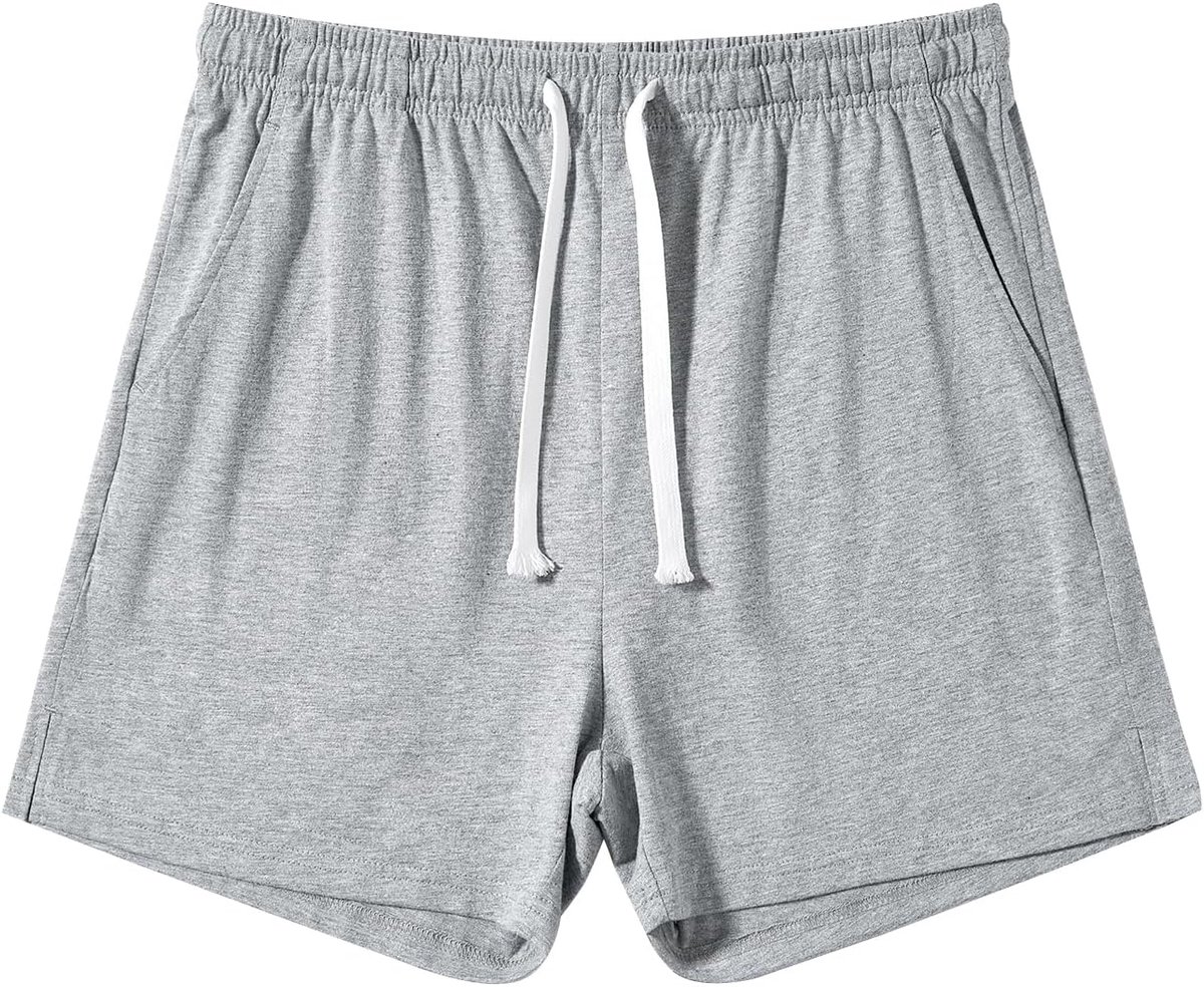 Coulee Slaapbroek voor heren, kort, katoen, 10 cm, lichte slaapshorts, korte pyjamabroek, pyjamabroek met zakken