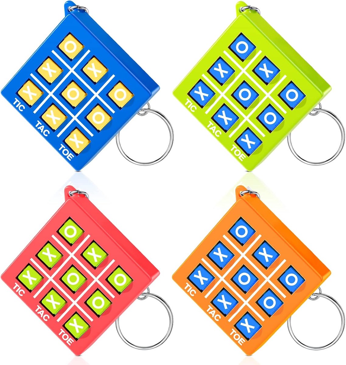 Tac Toe Game Sleutelhanger voor kinderen van 8-12 jaar, Mini Tic Tac Toe, cadeautje, sleutelhanger voor jongens en meisjes, cadeaus voor Kerstmis, kinderverjaardag