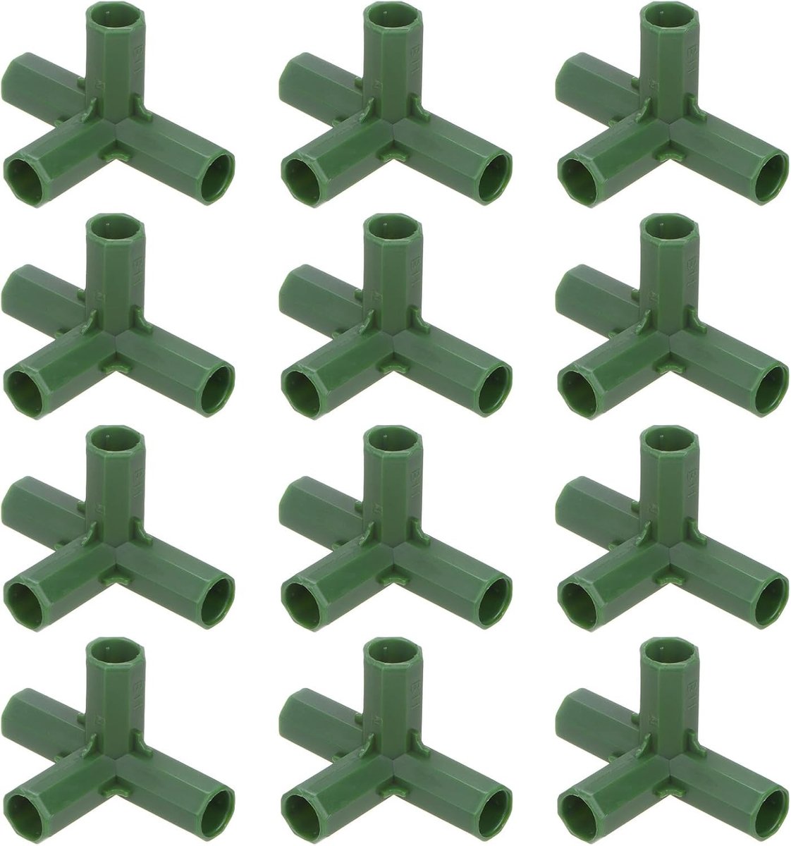 12 Stuks 11mm Kassenframe Bouwconnectoren, 4-Weg Hoekverbinder voor Druivenpergola, Zonwering en Tuinplanten Steunen, Kassenaccessoires voor Tuinieren
