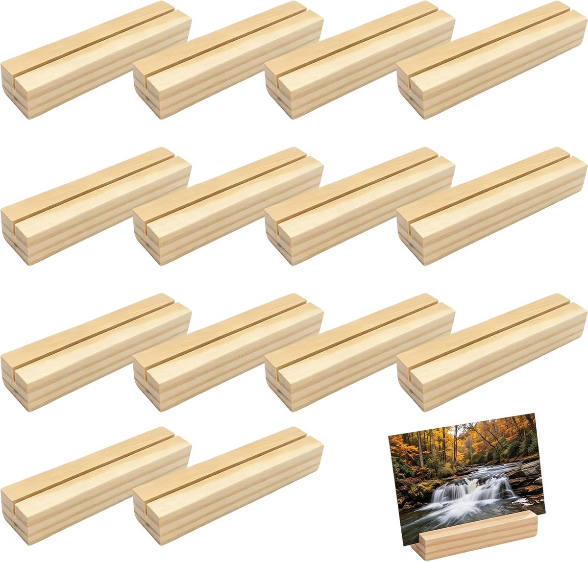 14 stuks kaarthouders, hout, kaarthouder, tafel, kleur natuurlijk