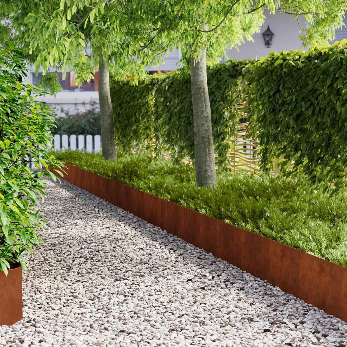 20 STK. Staal roestig 100 x 22 cm tuinbegrenzing