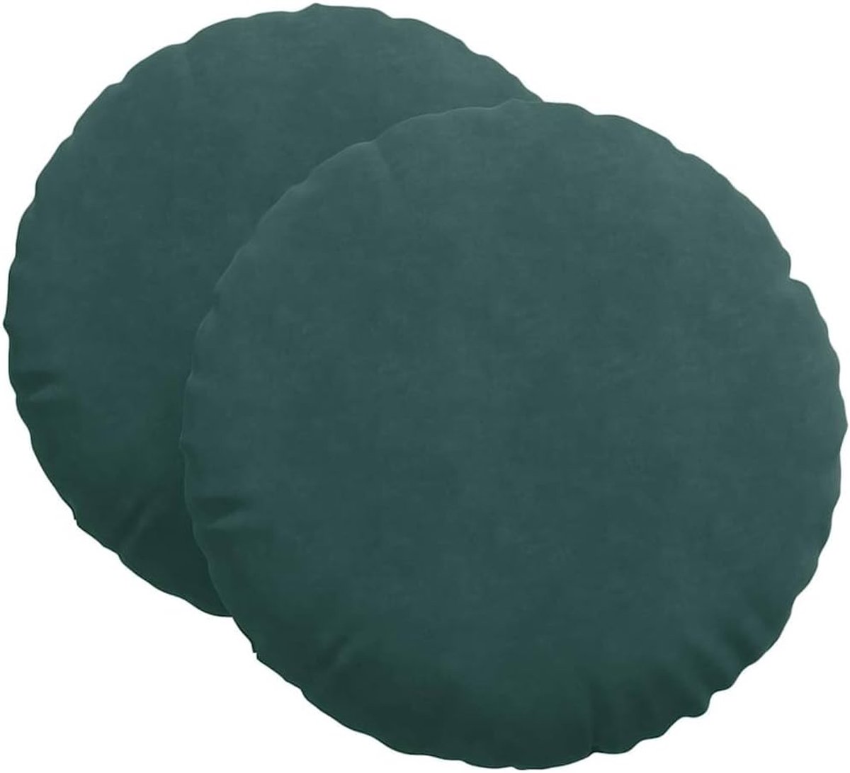 Fluwelen zitkussen, set van 2, rond zitkussen met polyestervezelvulling, Ø 80 x 29 cm, luxe voor woonkamer, eetkamer en kantoor, afneembare hoes