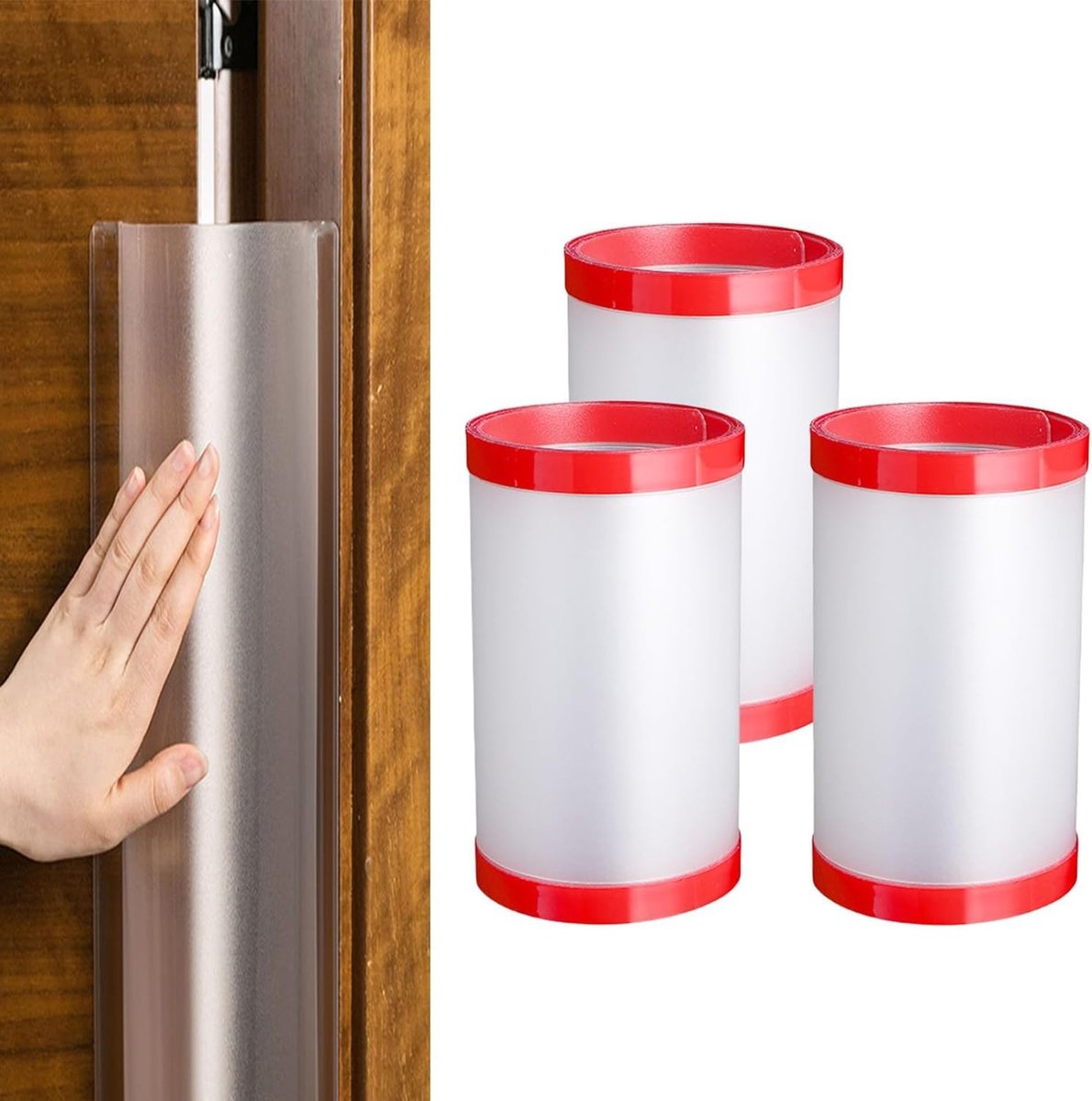 Set van 3 Transparante Deurklem Bescherming, Zelfklevende Deurbescherming voor Kinderen, Ideaal voor Kleuterklas en Slaapkamer (17 x 120 cm)