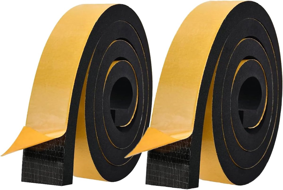 2 Rollen*2.5M Schuimrubberen Tape, Zelfklevend, 50mm breed, 20mm dik, EVA-Weerstrip Met Hoge Dichtheid, Afdichting, Anti-botsing, Schokbestendig Voor Raamdeur, Auto, Vrachtwagen, Airconditioner