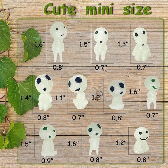 Elfen Figuren, set van 20 stuks Boom Elfen Prinses Mononoke, lichtgevende geestfiguren, Boom Elfen pop, lichtgevende tuindecoratie figuren Elfen, voor binnen buiten thuis tuin micro landschap — afbeelding 4