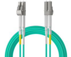 Ipolex LC naar LC Multimode glasvezel patchkabel, 10Gb OM3 glasvezelkabel, duplex 50/125μm glasvezel internetkabel, LSZH jumper voor MMF SFP/SFP+ transceiver, 5 meter, 2 stuks.
