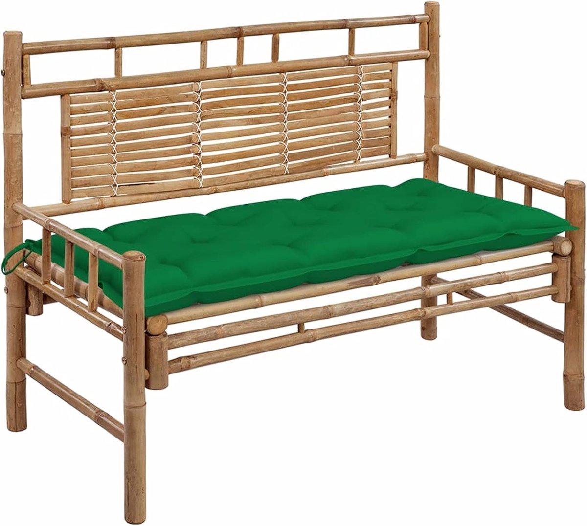 Tuinbank met kussen, bamboe, 120 cm, banken voor buiten