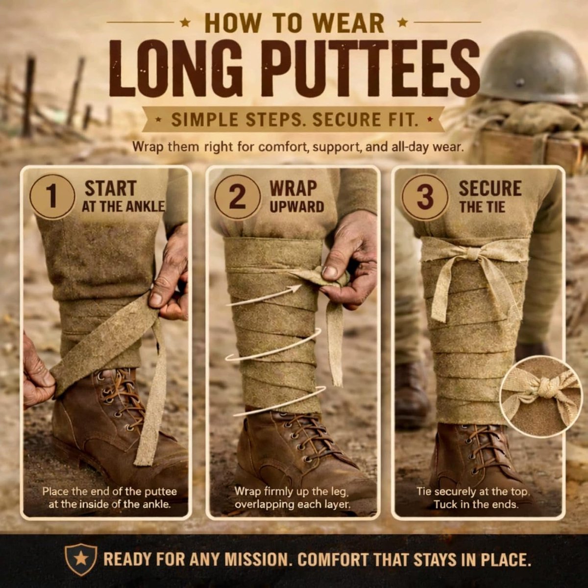 Warreplica Britse WW1 Lange Putties. Puttees/Britse wollen legging wraps / WW1 Britse been wraps gear - reproductie