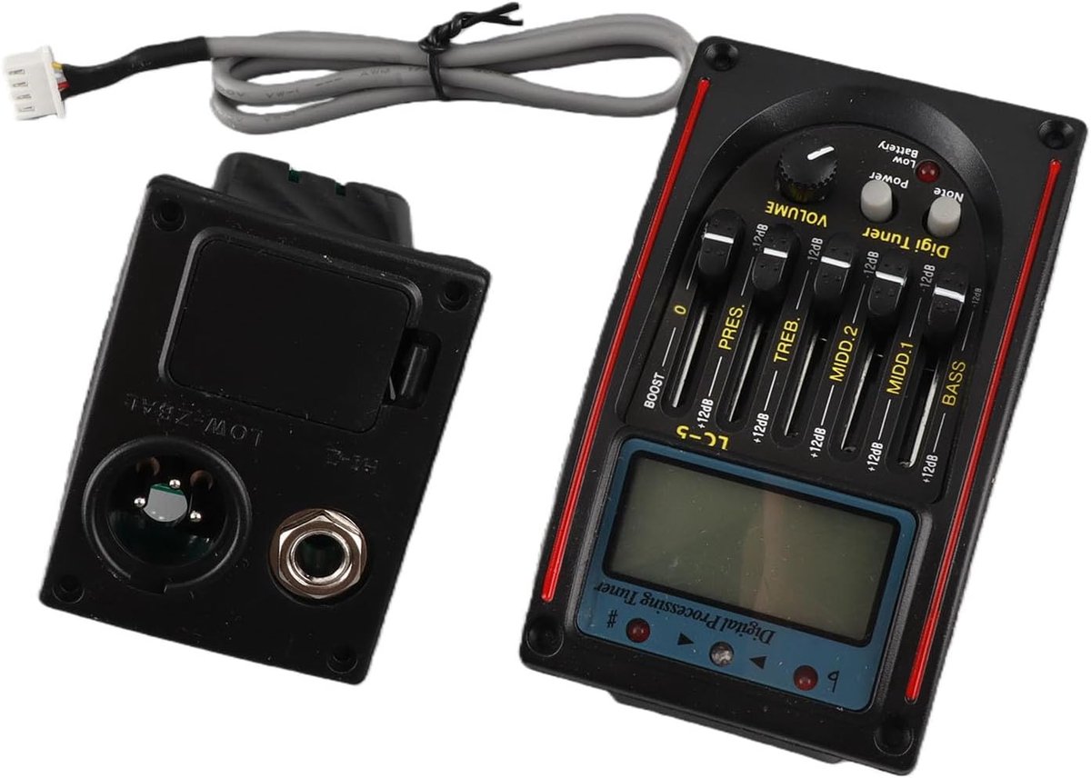 Acoustische gitaar preamp 5 band - equalizer - tuner - piezo pickup - voor elektrische en klassieke gitaren