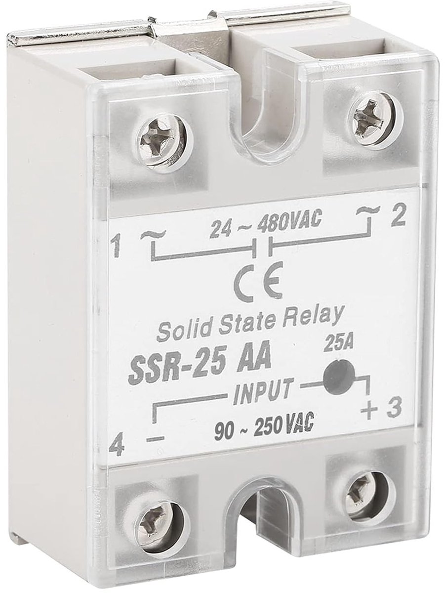 Solid State Relais 25A - Ingang CA-CA 90-250V - Uitgang 24-480V - Voor industriële toepassingen