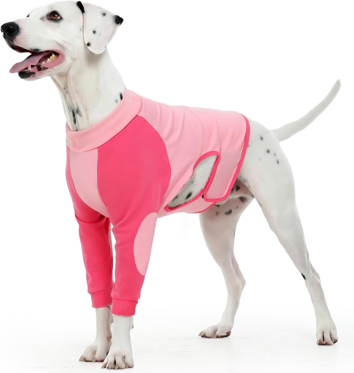 Hond voorbeen wondbeschermer, hondenbody pak met verstelbaar trekkoord en haak en lus tape, honden beenbrace met gewatteerd om likken te voorkomen, roze 2XL