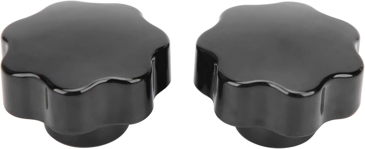 Klemknop M12 x 65 - zwart - 7-puntige kop - handbediening - 2 stuks