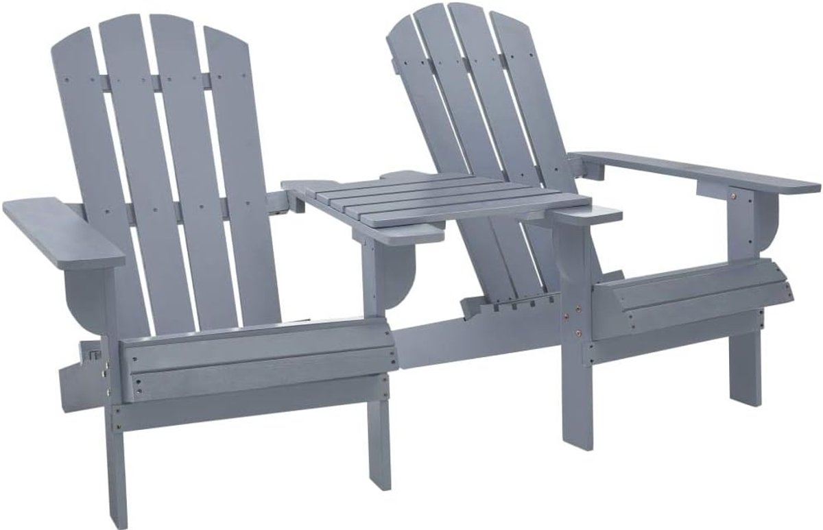 Adirondack tuinstoel tuinstoel tuinmeubelen voor tuin, terras massief dennenhout grijs