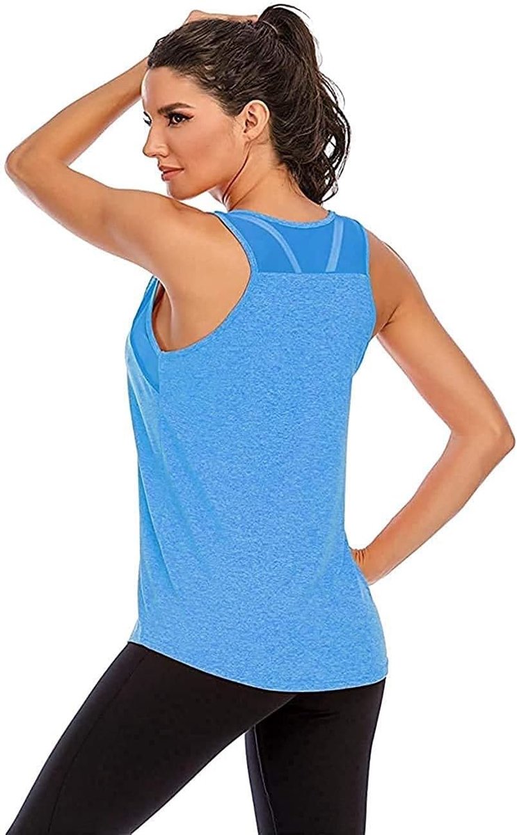 yoga fitness tank top los meisjes sportshirt training jogging running shirt mouwloos mesh rug sportkleding