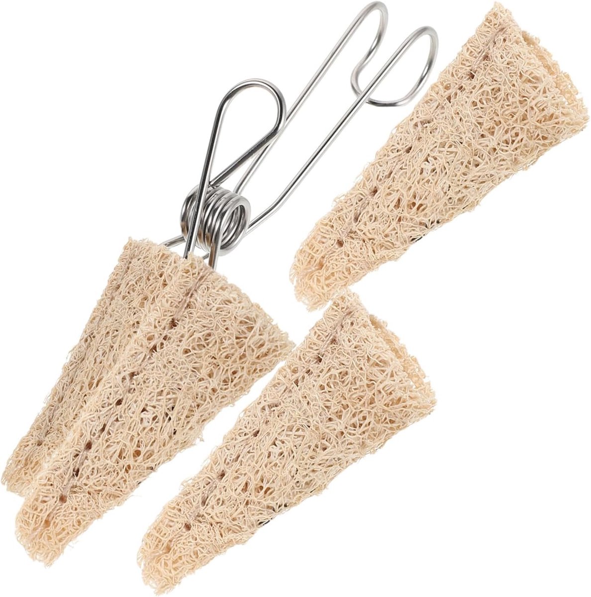 Flessenborstelset met Natuurlijke Loofah voor Zachte Reiniging Metalen Handgreep Vervangbare Speenborstels Geschikt voor Diverse Babyflessen Onderweg Gebruik