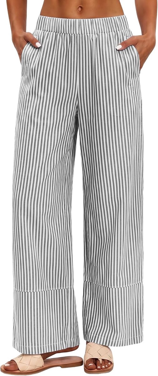 Linnen broek Womens katoen wijde pijpen broek zomer casual broek